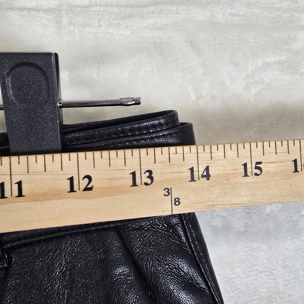 Aritzia Babaton Tie Front Vegan Leather Pants Black High Waisted Straight Leg 4 - Picture 7 of 12